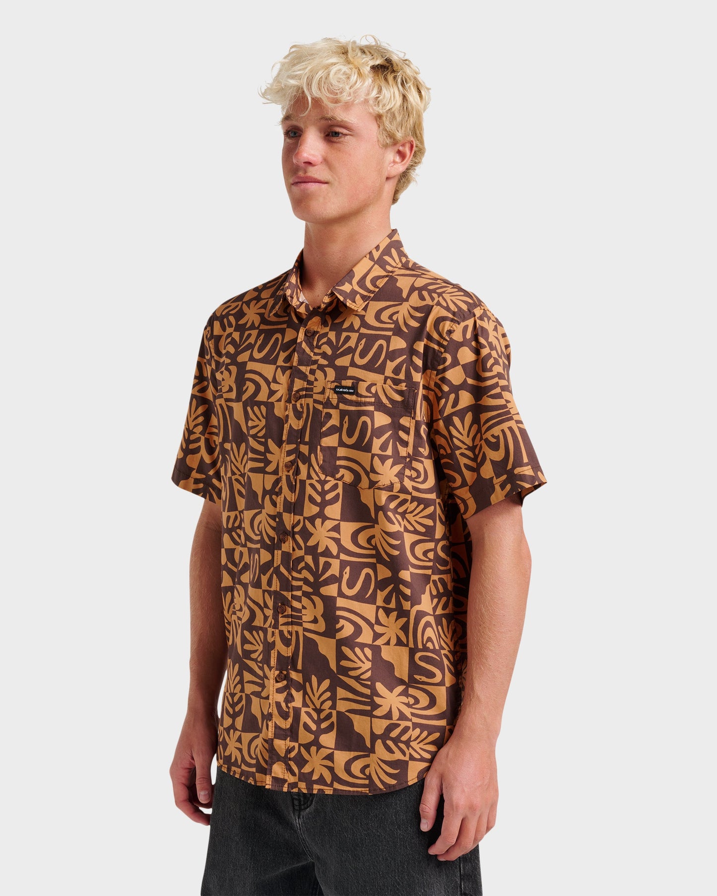 Quick Silver Terra Classic Stretch Short Sleeve Shirt - Chocolate