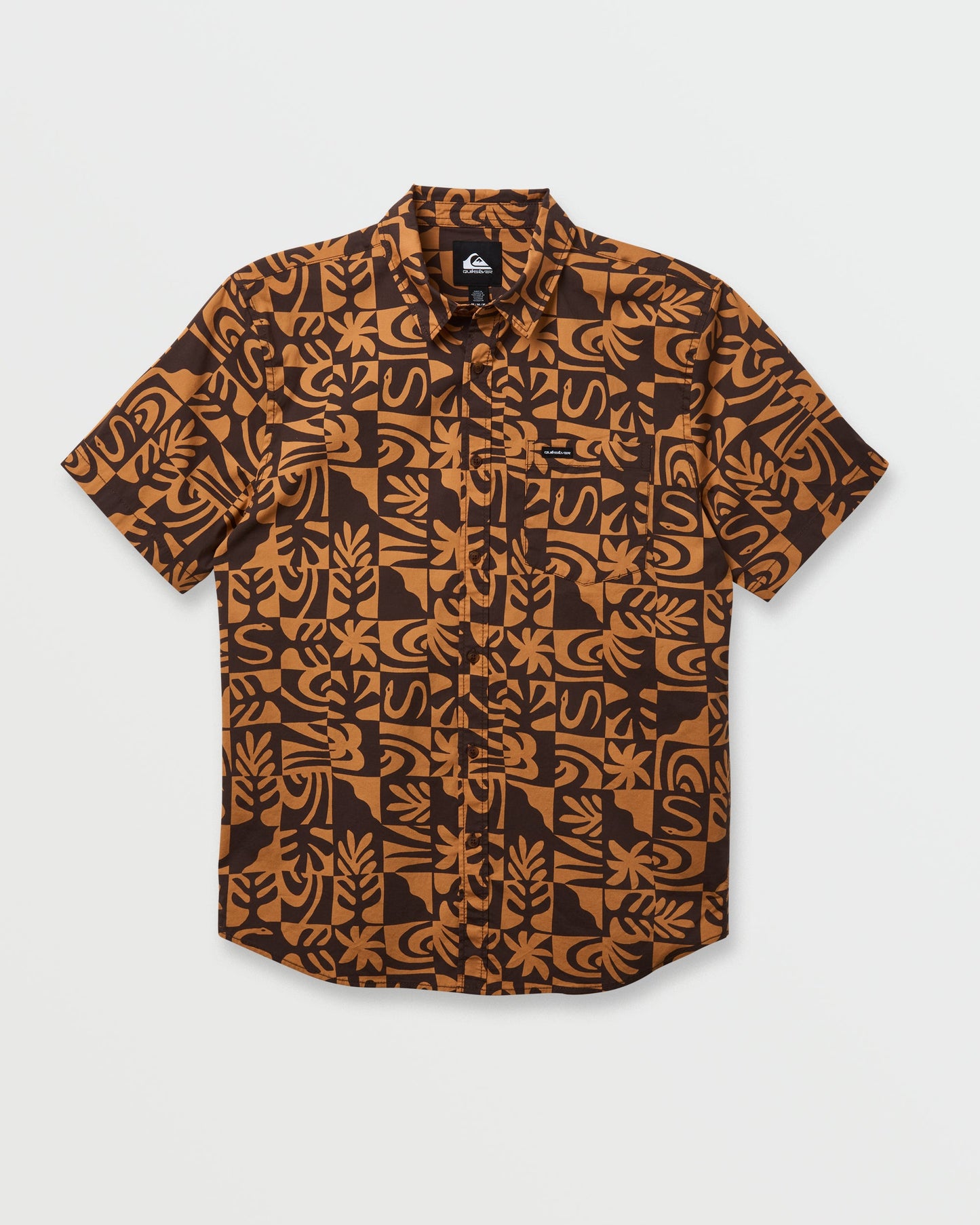 Quick Silver Terra Classic Stretch Short Sleeve Shirt - Chocolate