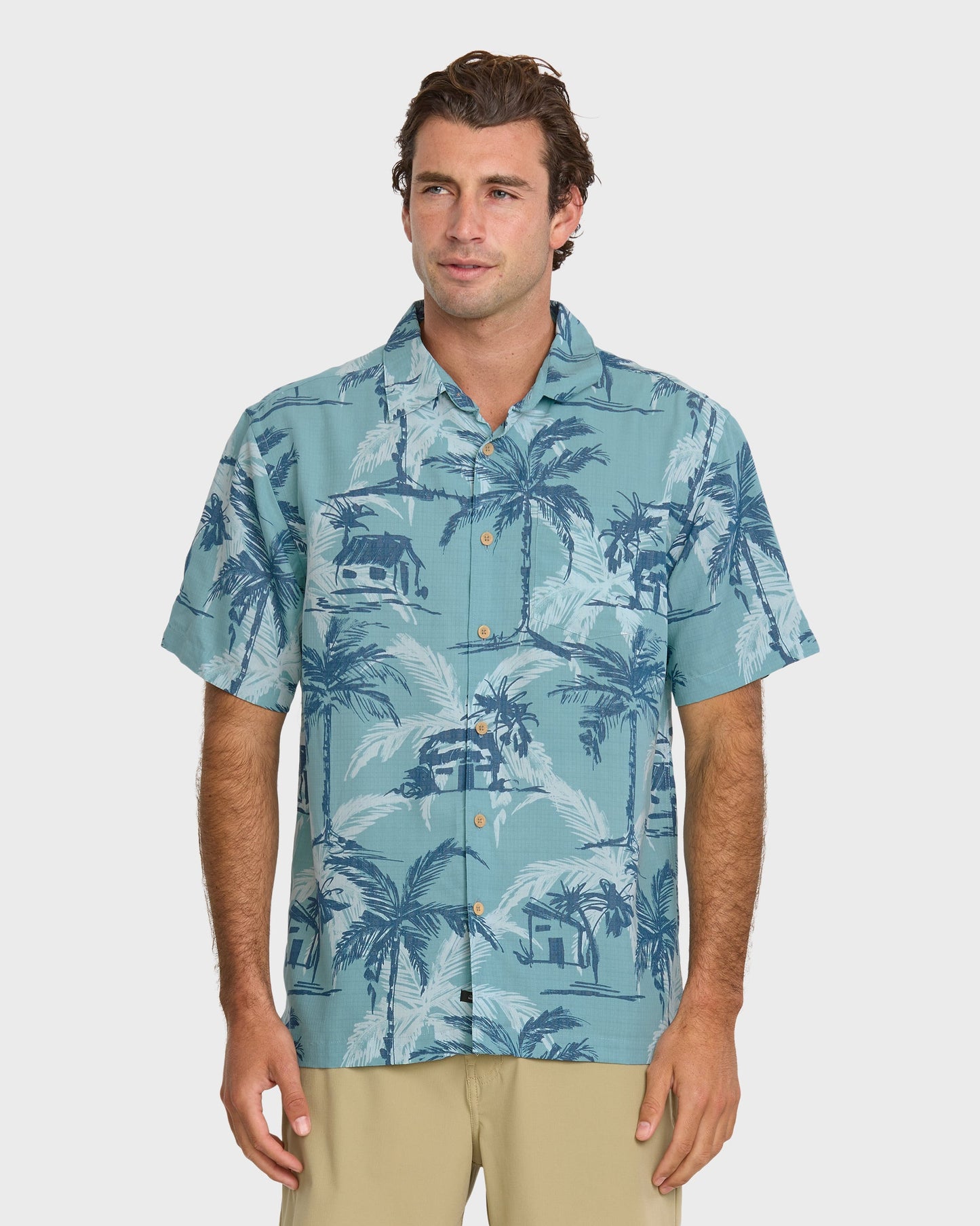 Quick Silver Waterman Off The Grid Shirt - Aqua