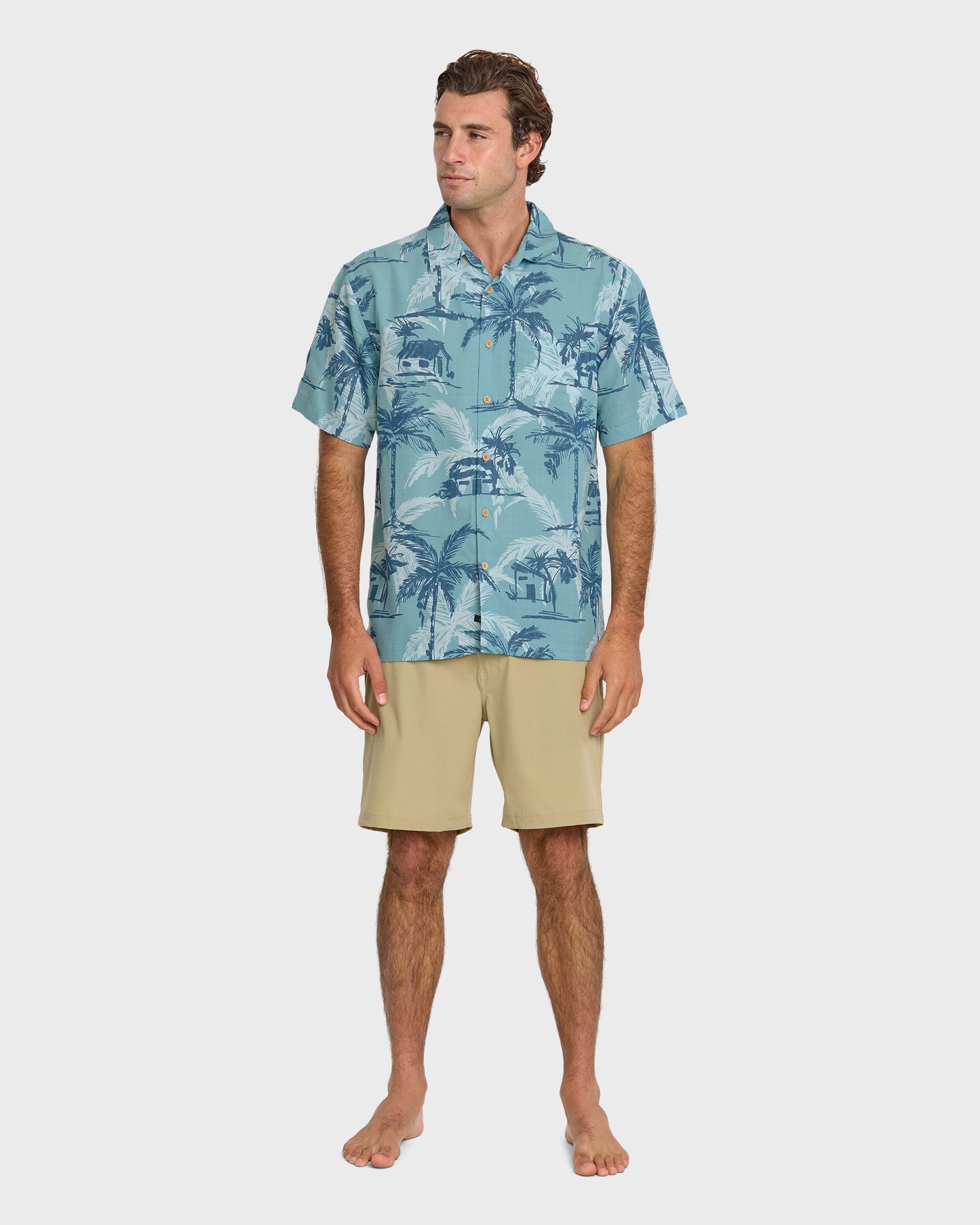 Quick Silver Waterman Off The Grid Shirt - Aqua