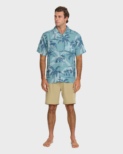 Quick Silver Waterman Off The Grid Shirt - Aqua