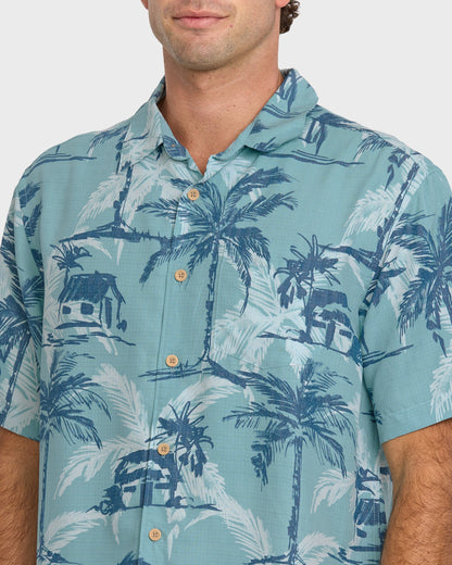 Quick Silver Waterman Off The Grid Shirt - Aqua