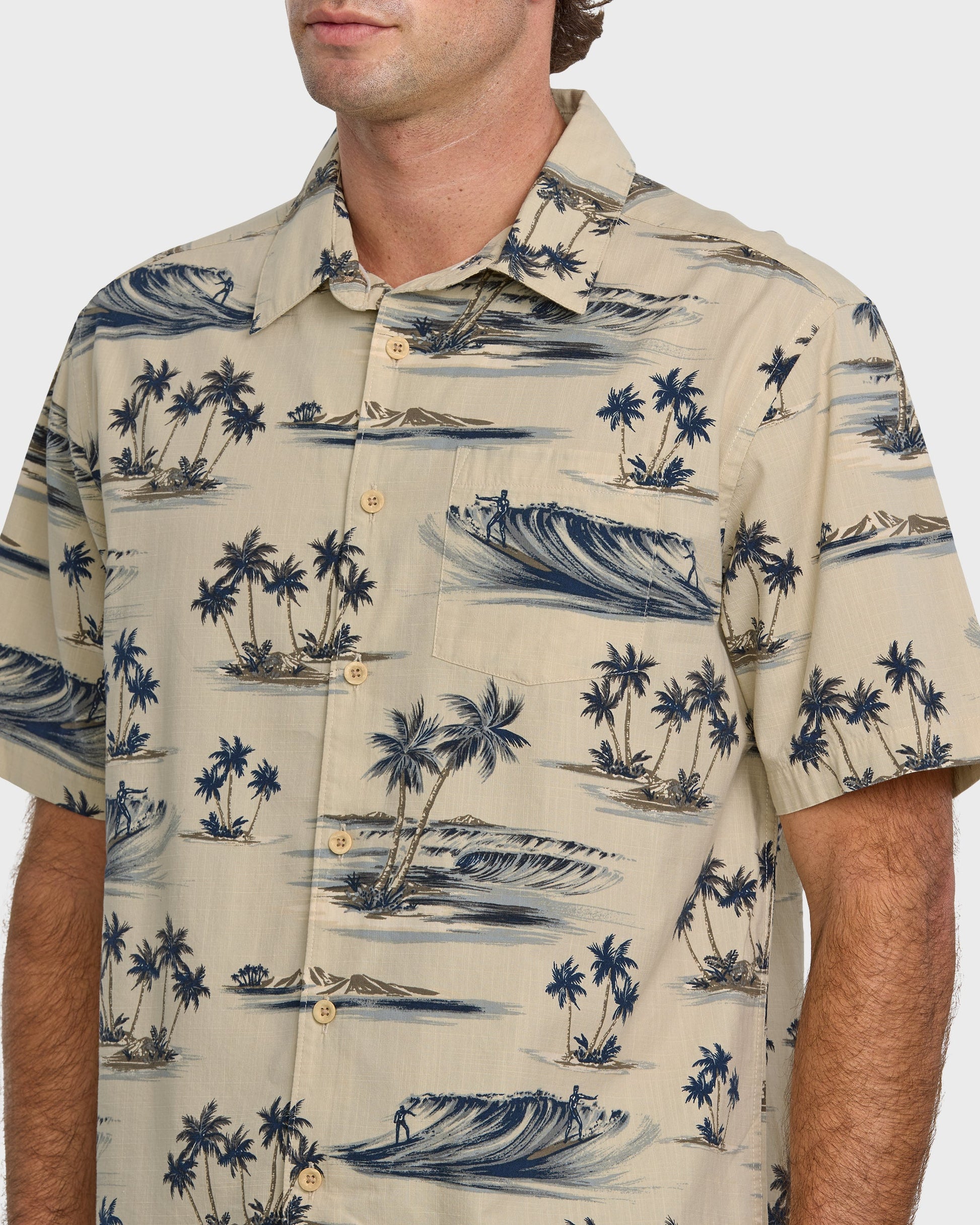 Quick Silver Waterman Day Dreamin' Shirt - Pelican