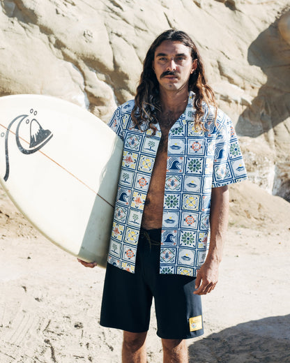 Quick Silver Quiksilver x Pacifico Baja Casual Short Sleeve Shirt - Off White