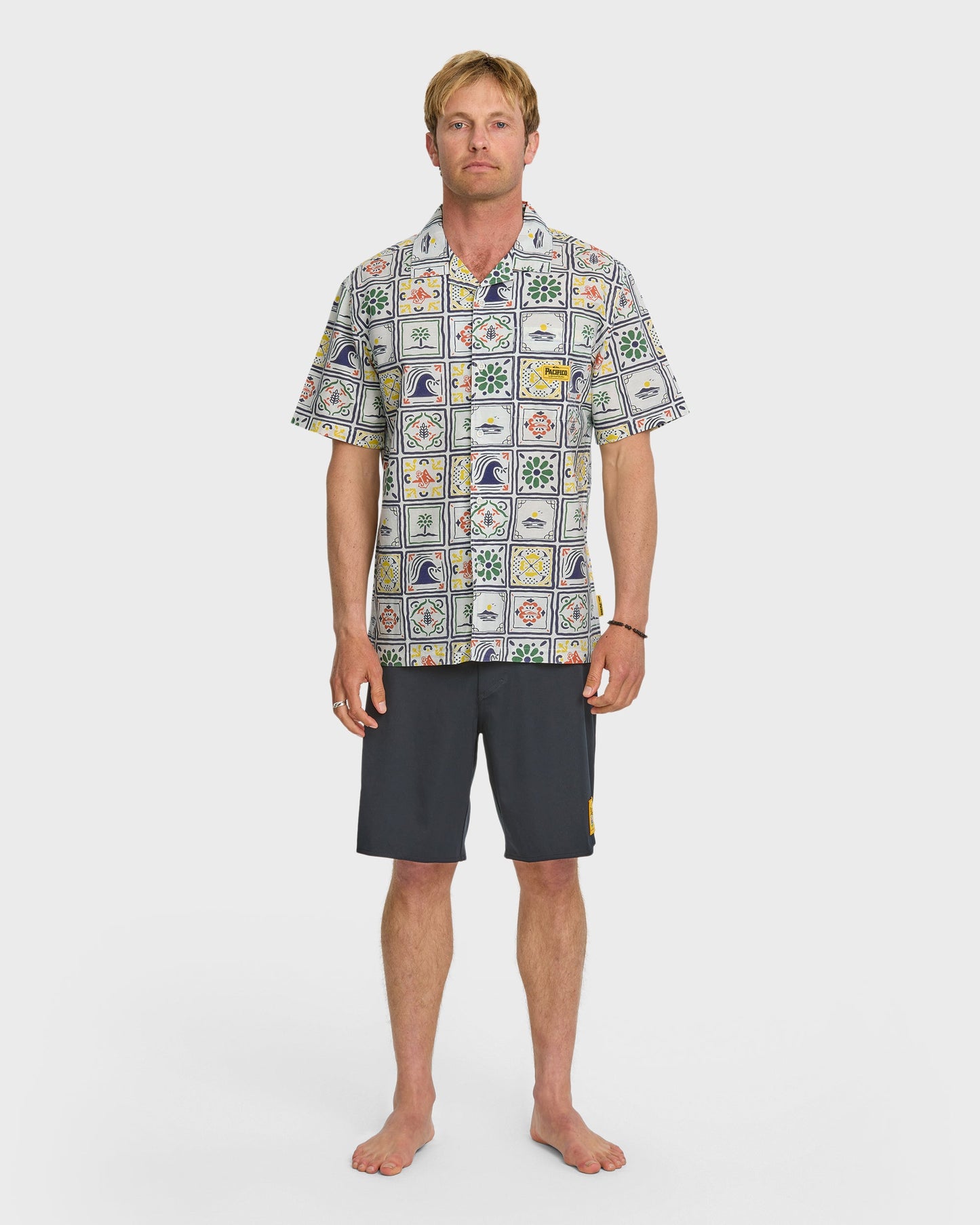 Quick Silver Quiksilver x Pacifico Baja Casual Short Sleeve Shirt - Off White