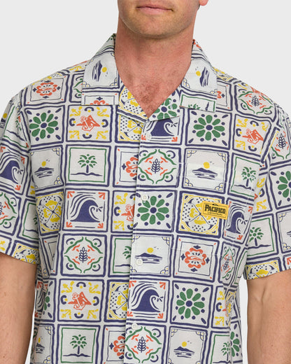 Quick Silver Quiksilver x Pacifico Baja Casual Short Sleeve Shirt - Off White