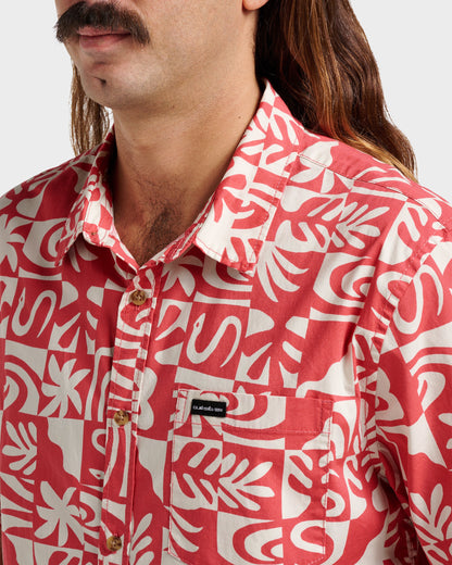 Quick Silver Terra Classic Stretch Short Sleeve Shirt - Mineral Red