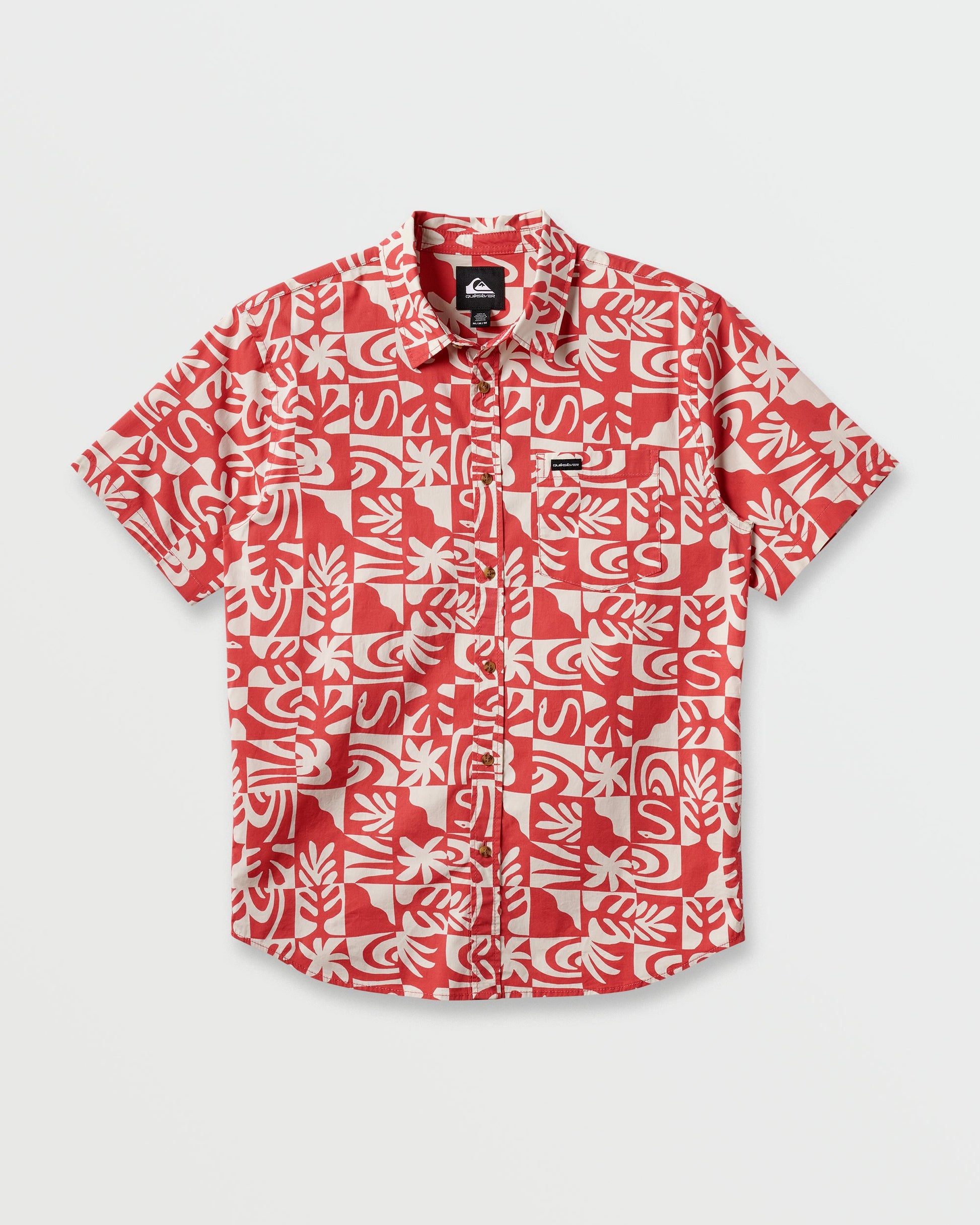 Quick Silver Terra Classic Stretch Short Sleeve Shirt - Mineral Red