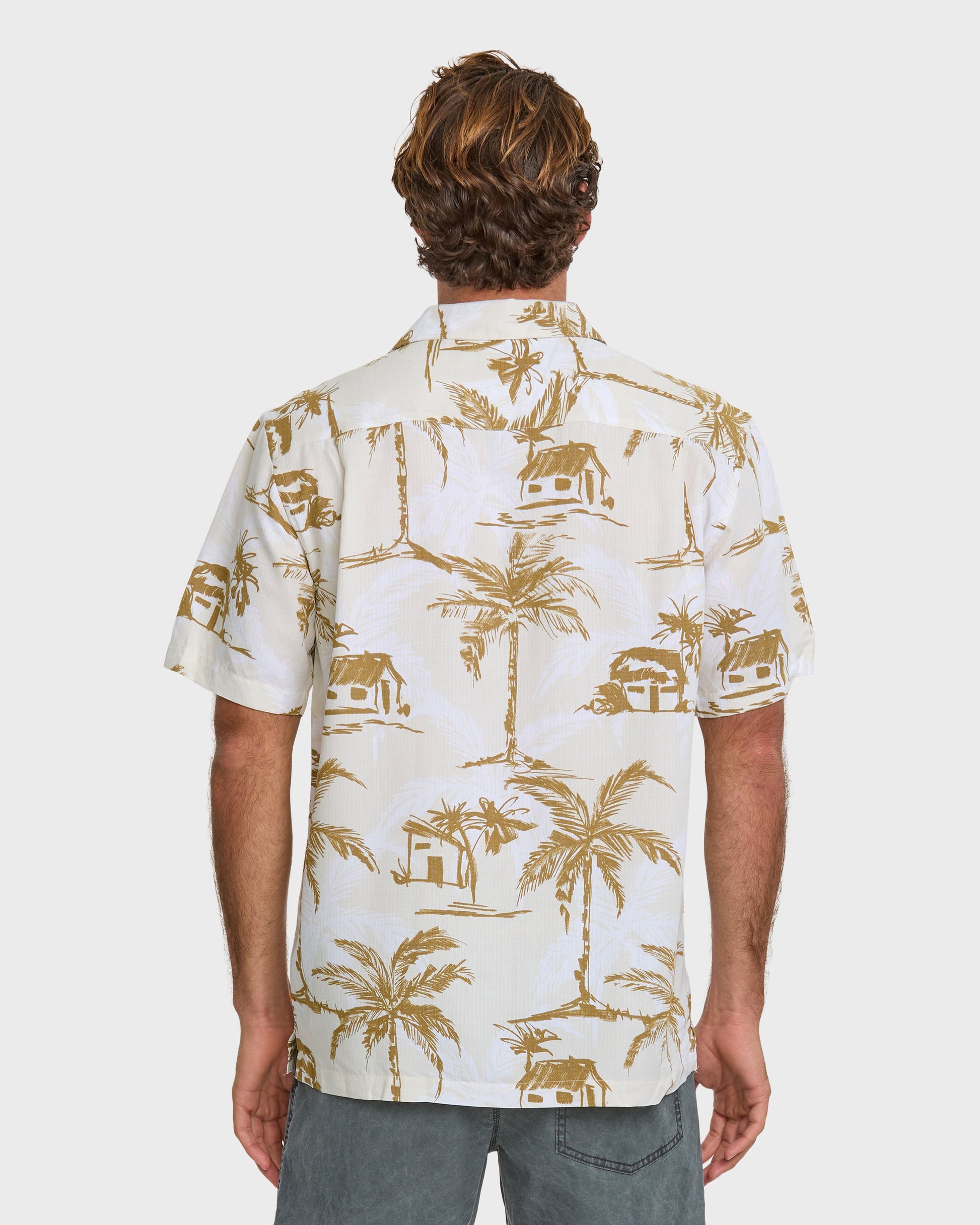 Quick Silver Waterman Off The Grid Shirt - Bone White