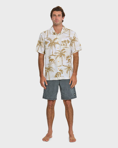 Quick Silver Waterman Off The Grid Shirt - Bone White