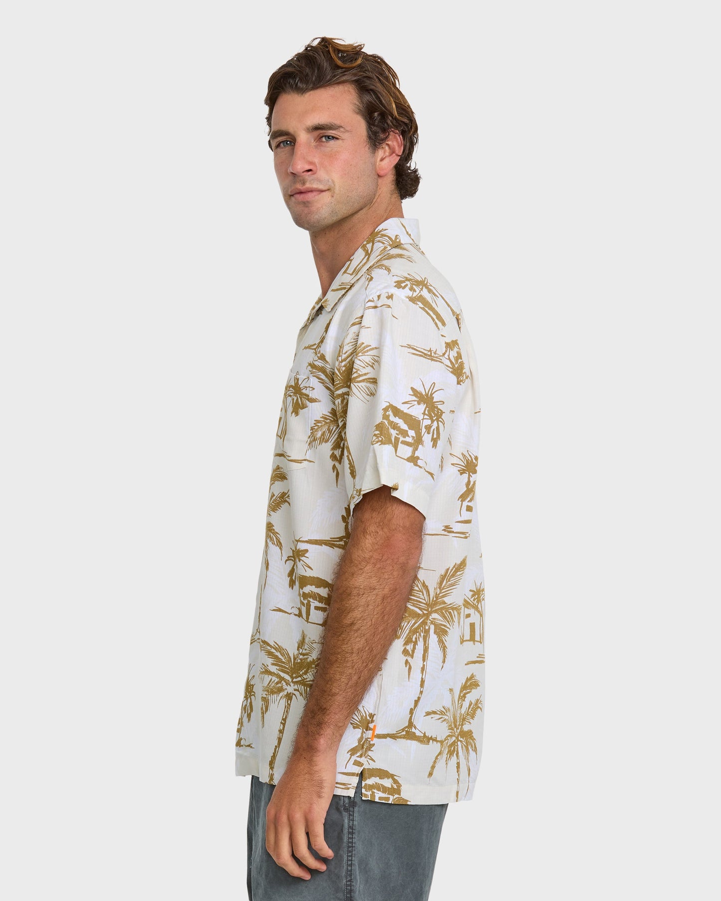 Quick Silver Waterman Off The Grid Shirt - Bone White