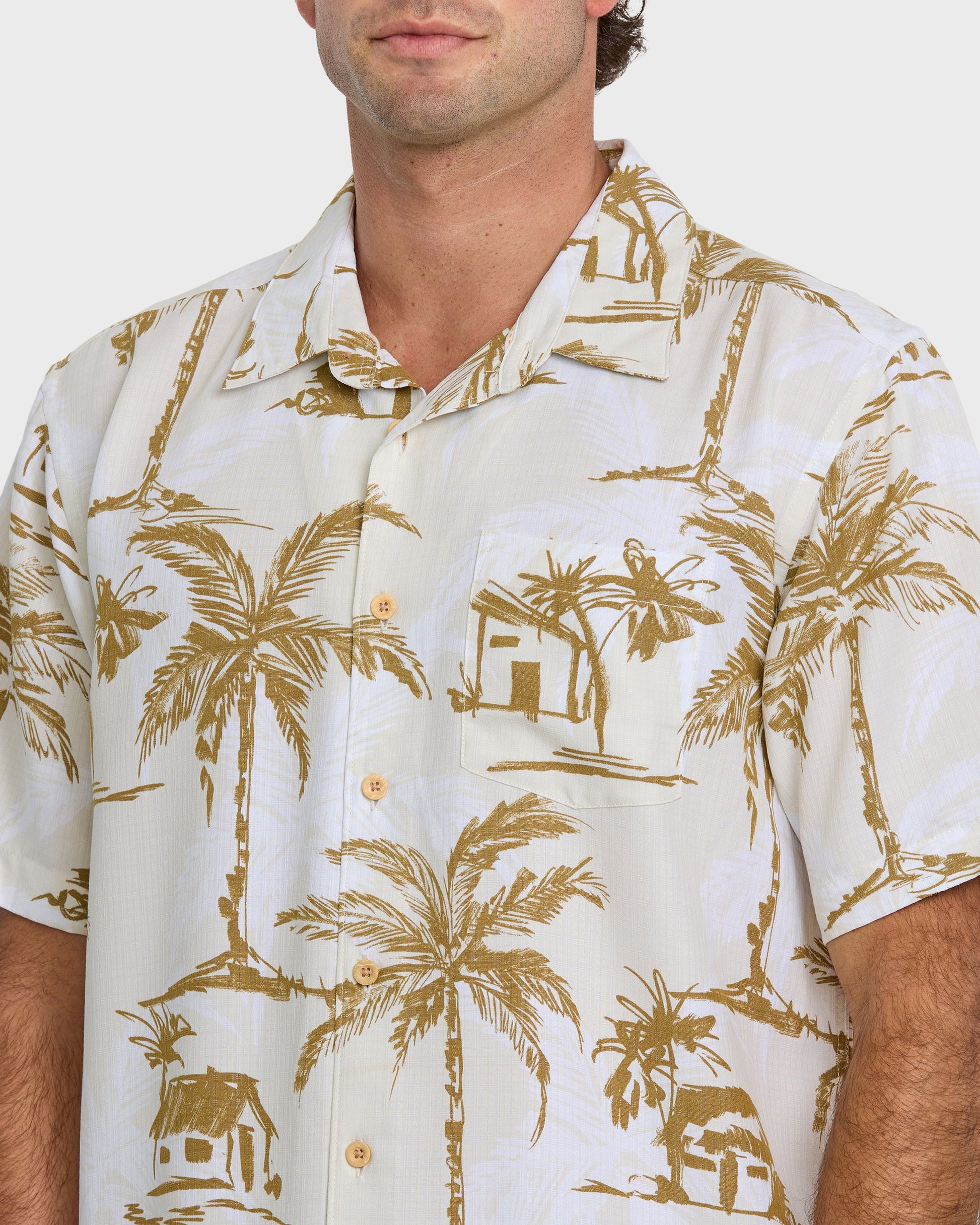 Quick Silver Waterman Off The Grid Shirt - Bone White