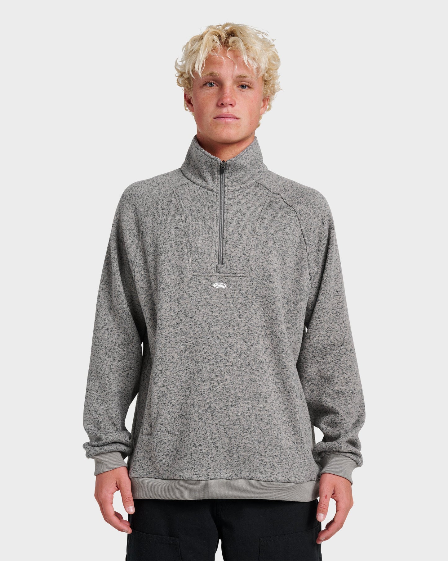 Quick Silver Keller Half Zip Mock Sweatshirt - Smoked Gray Heather