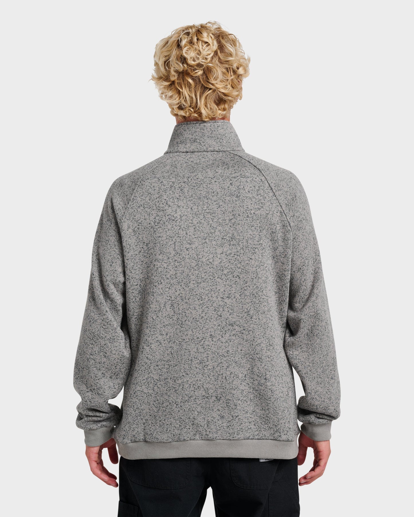 Quick Silver Keller Half Zip Mock Sweatshirt - Smoked Gray Heather