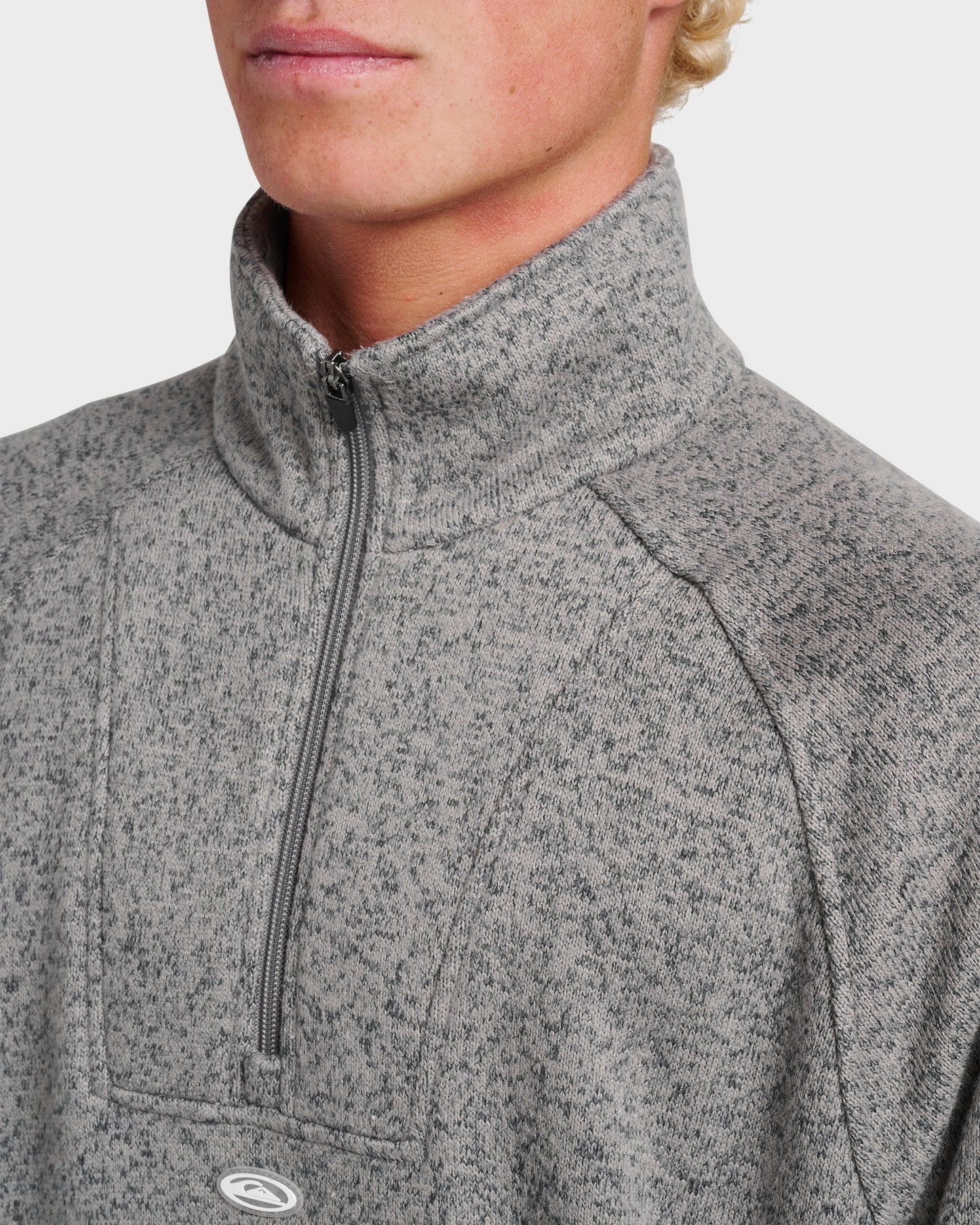 Quick Silver Keller Half Zip Mock Sweatshirt - Smoked Gray Heather