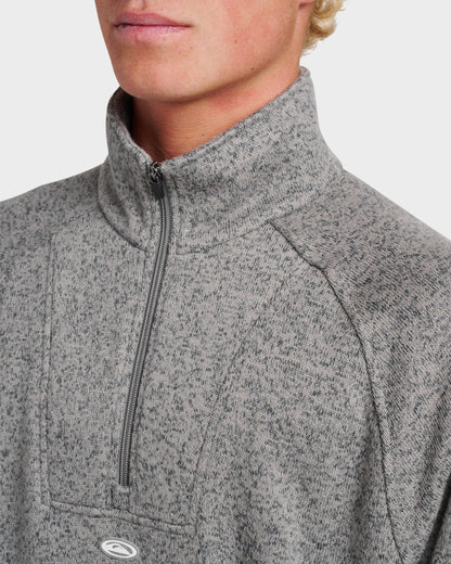 Quick Silver Keller Half Zip Mock Sweatshirt - Smoked Gray Heather