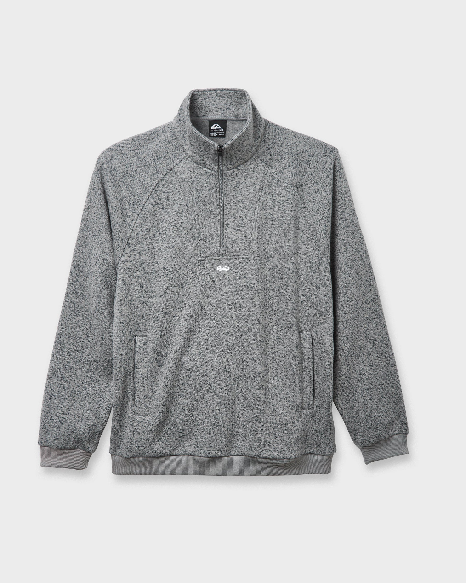 Quick Silver Keller Half Zip Mock Sweatshirt - Smoked Gray Heather