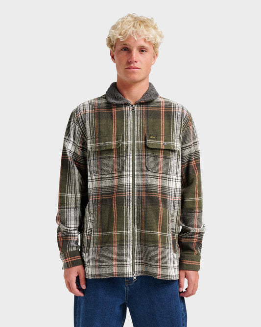 Quick Silver Campo Zip Flannel Shirt - Grape Leaf