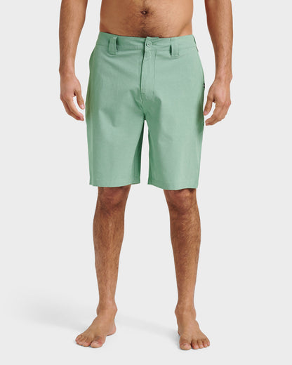 Quick Silver Union Heather 20" Amphibian Hybrid Shorts - Granite Green
