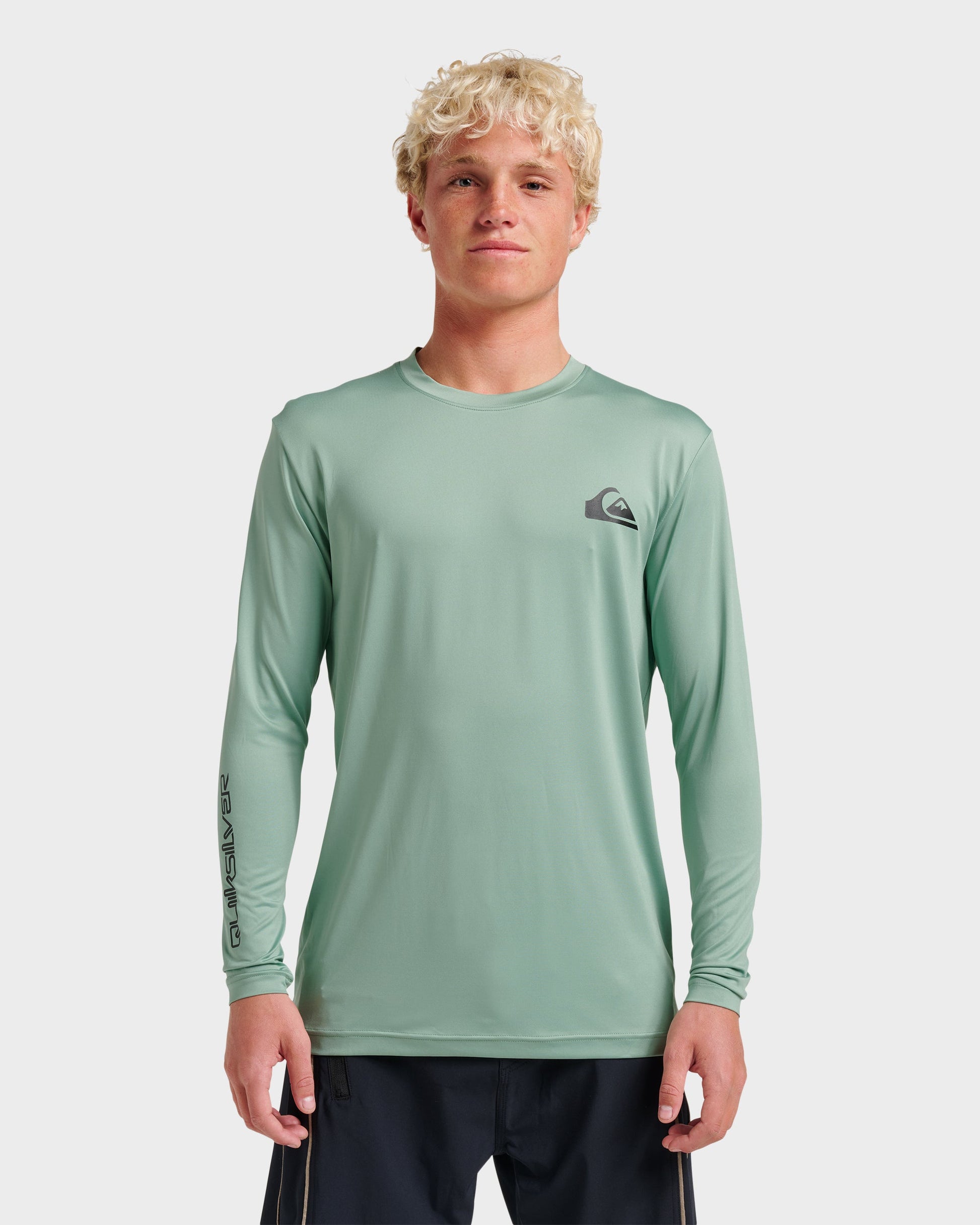 Quick Silver Everyday Long Sleeve Surf Tee - Granite Green