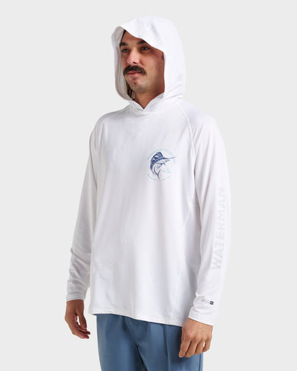 Quick Silver Waterman Marley Hooded Surf Tee - White