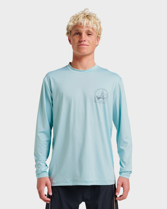 Quick Silver Waterman Coolbreeze Long Sleeve Surf Tee - Sterling Blue