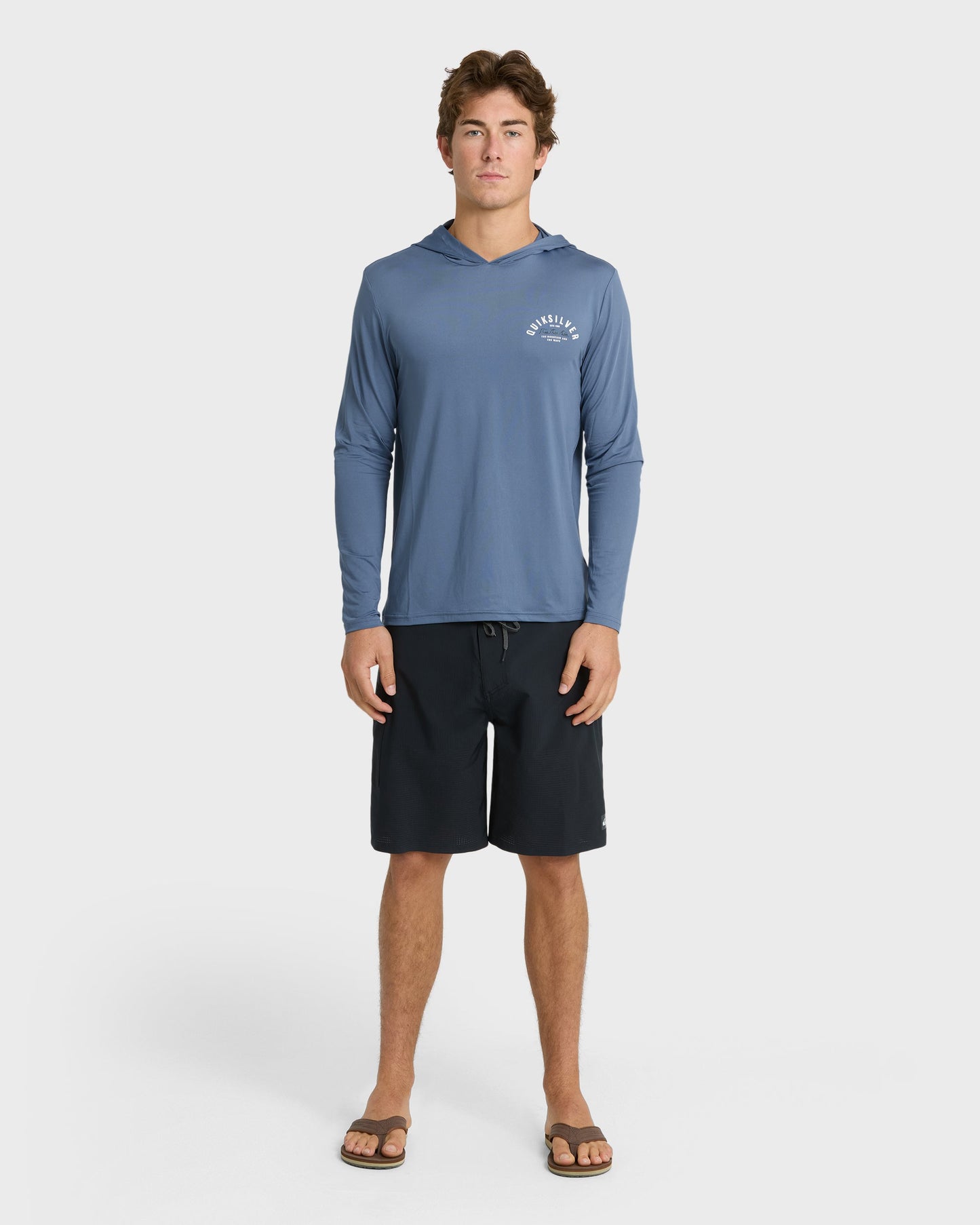 Quick Silver Lookup Long Sleeve Sun Hooded Rashguard - Seaport