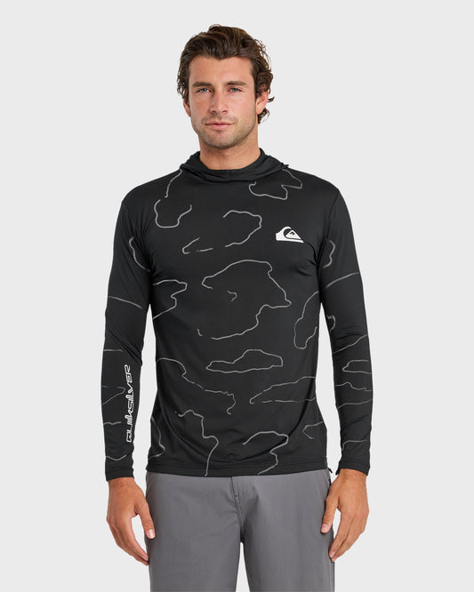 Quick Silver Everyday Hooded Surf Tee - Black