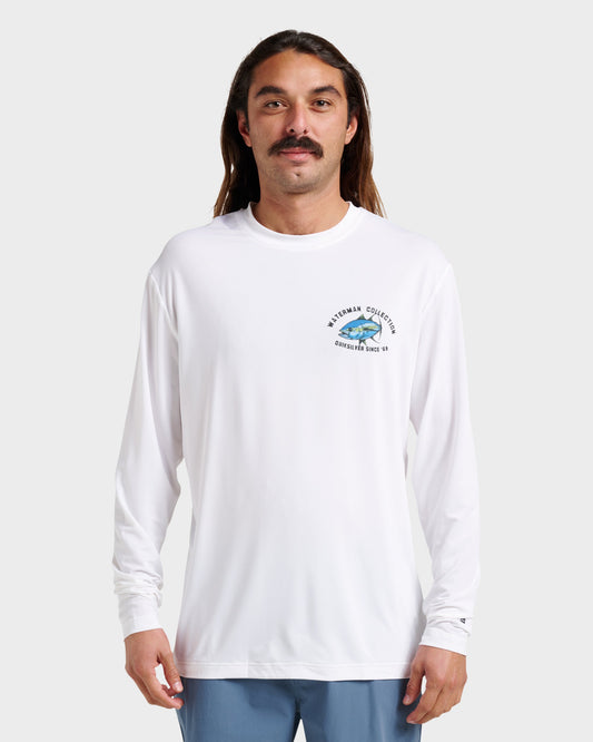 Quick Silver Waterman Coolbreeze Long Sleeve Surf Tee - White