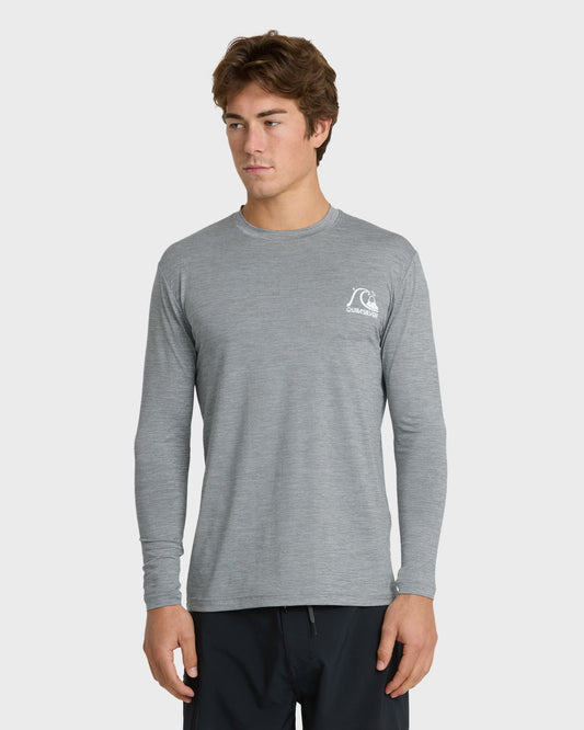 Quick Silver DNA Logo Surf Long Sleeve Surf Tee - Smoked Gray Heather