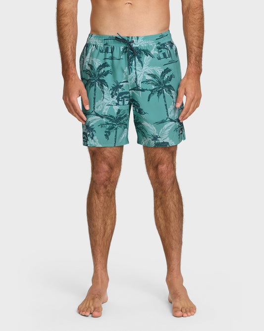 Quick Silver Waterman Off The Grid 17" Swim Trunks - Aqua