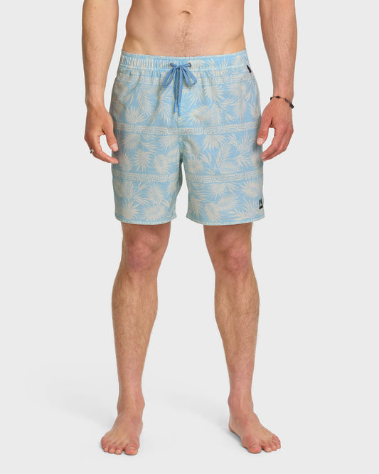 Quick Silver Waterman Fern Garden 17" Swim Trunks - Beach Blue
